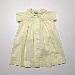 Castles and Crowns Dress Girls Size 18m Yellow Smocked Lamb Boutique